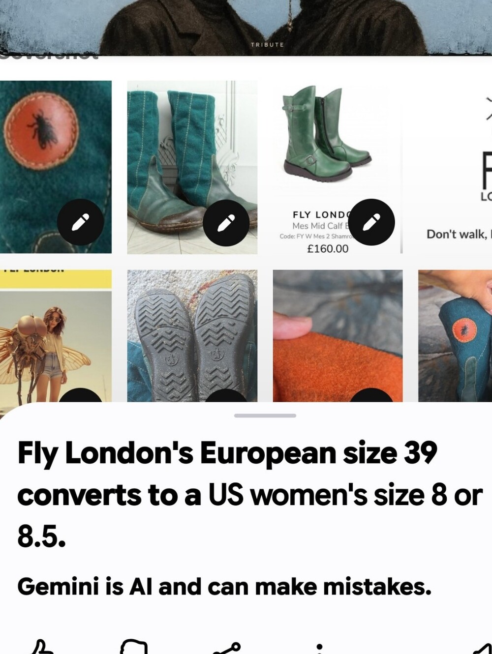 FINAL Then Gone FLY London PREMIUM UK DESIGNER VTG Leather wool boots Rare READ - Picture 13 of 13